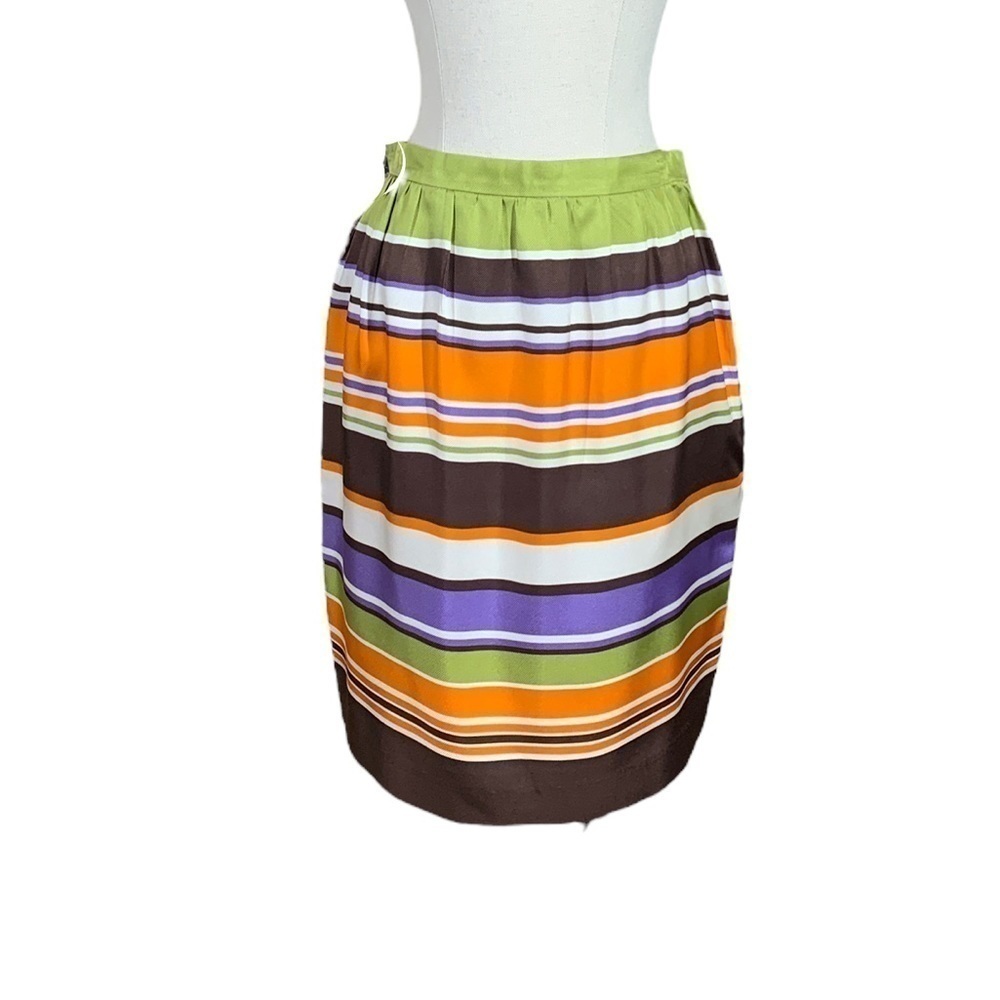 Milly of New York striped silk mini skirt